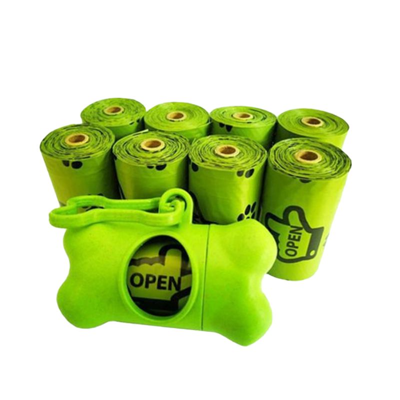 Pet Poop Bags Eco-Friendly Biodegradable Puppy Dog Travel Waste Scooper with Bone Shape Dispenser Box Garbage Holder