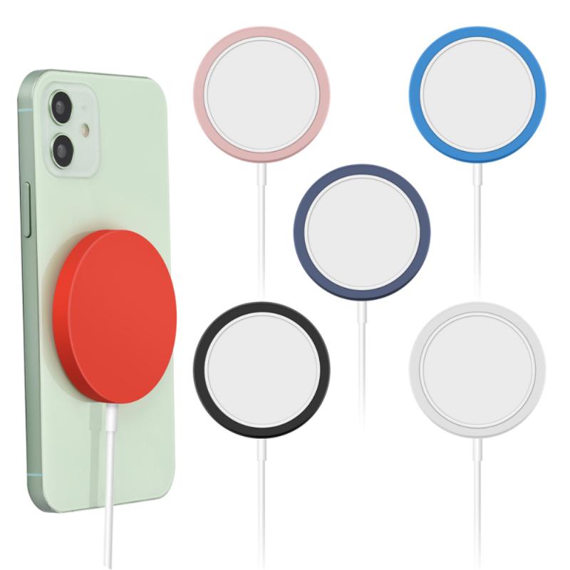 Voor Iphone 12 Draadloze Oplader Accessoires Eenvoudige Candy Kleur Transparant Soft Tpu Huid Voelen Charger Base Anti-Val Case