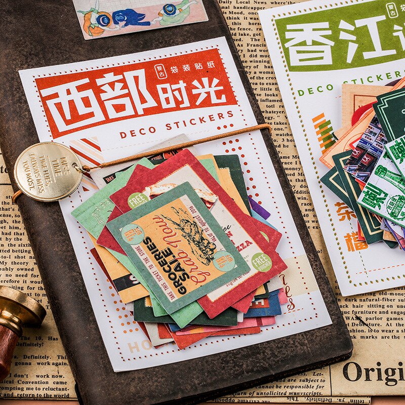 40Pcs/Pack Retro Shanghai Old Poster Stamp Sticker DIY Craft Scrapbooking Album Junk Journal Happy Planner Decorative Stickers