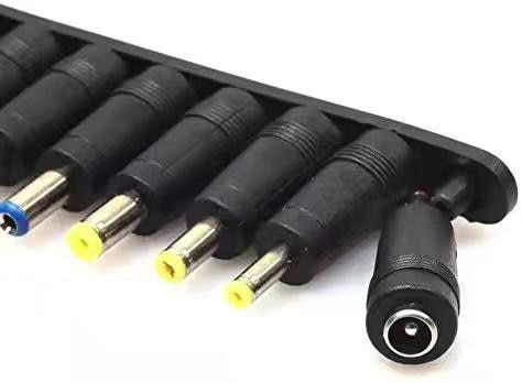 1Set 8pcs Universal AC DC Power Adapter Tips 8 in 1 Socket Plug Charger Tips DC Connector Desktop Laptop Notebook PC Computer