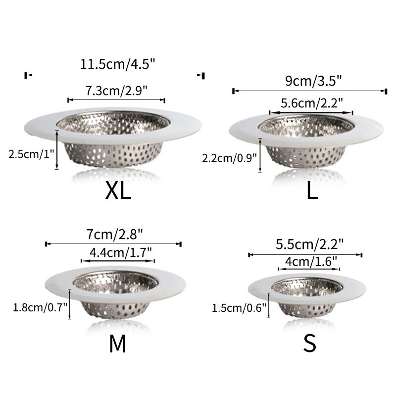 Rvs Spoelbak Filter Gootsteen Zeef Hair Stopper Catcher Filter Badkamer Douche Afvoerputje Cover Zeef Drain: S