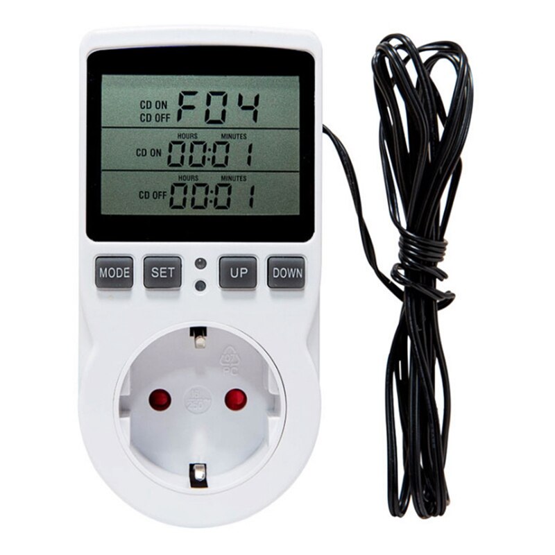 Digital Temperature Controller Thermostat Outlet Socket Plug Heating Cooling Timer for Homebrew Greenhouse EU Plug: Default Title
