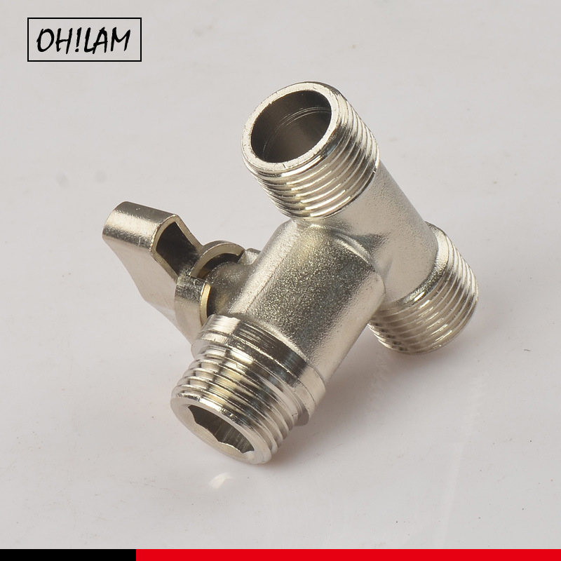 1/2 &quot;2 sposób zawór kątowy rozdzielacz mosiądz wąż wody z kranu szybkie piłka złącze zaworu kran na zewnątrz system nawadniania kropelkowego zraszacz