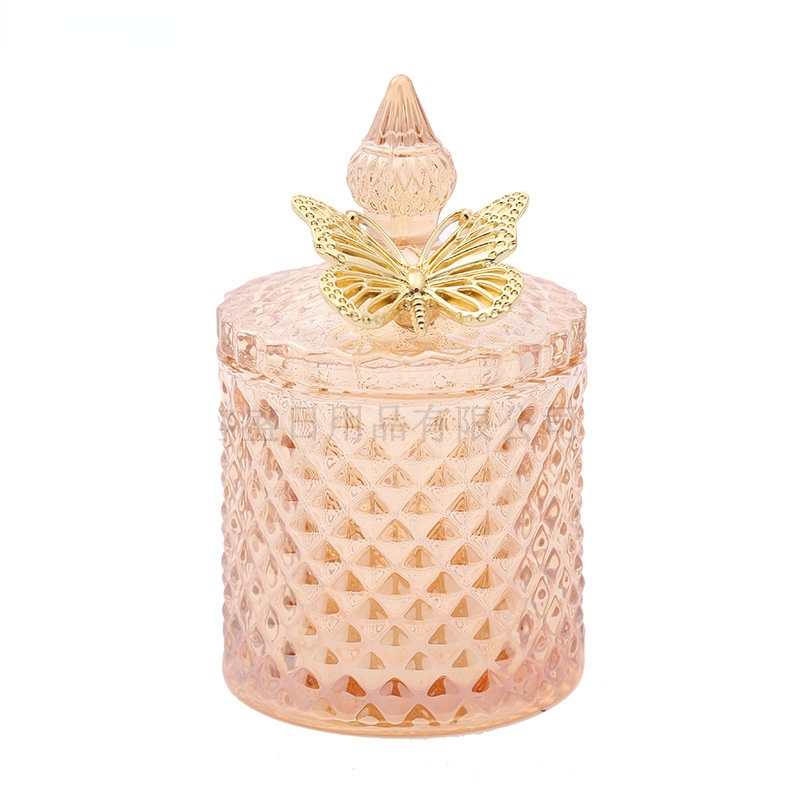 Kreative Glas Glas Kerze Glas mit Deckel Mehrfarbig Schmuck Lagerung Kasten Runde Lagerung Glas Wohnzimmer Heimat Lager Krug