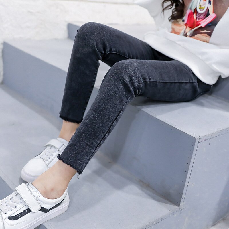 Girls Pants Spring Teenage Girls Jeans for Girls Pencil Pants 6 -12 Year school Children Kids Trousers