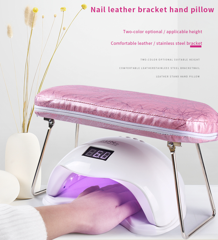 Almohadilla de mano para manicura, soporte de almohada de esponja para brazo pequeño, almohadilla lavable para salón de uñas, soporte de Metal, reposabrazos de cuero, 1 pieza