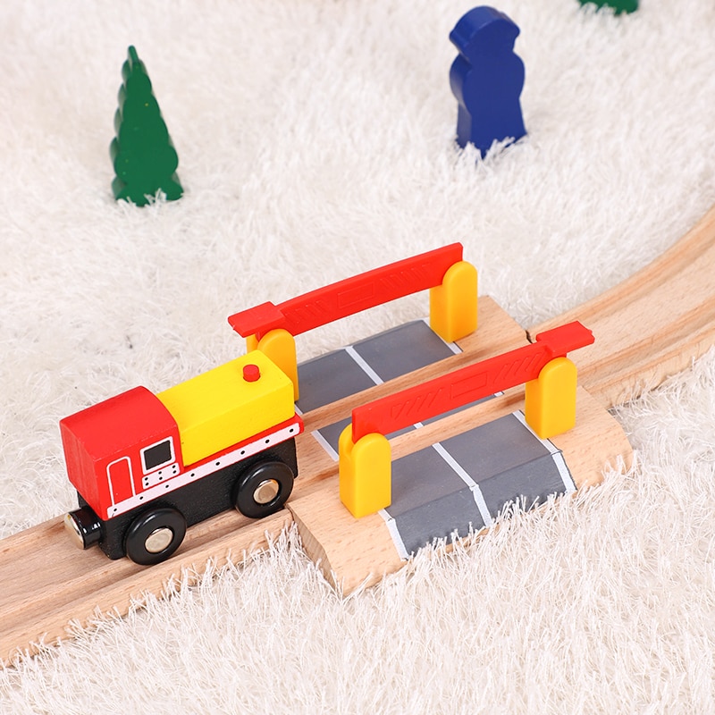 Ferroviarie di legno Giocattolo Semplice Set Per Bambini Giocattoli Compatibile con I Principali di Marca Pista Blocchi di Puzzle Giocattoli Educativi Per I Bambini