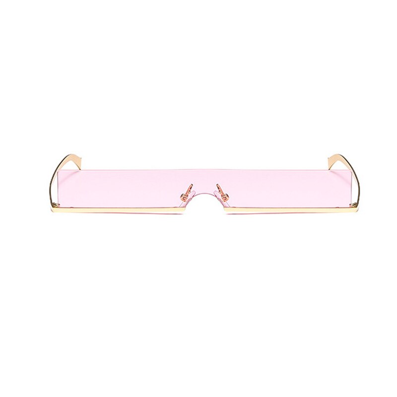 ALOZ MICC Vrouwen Vierkante Zonnebril Mode Metalen Half Frame Goggle Zonnebril Vrouwen Sexy Shades Eyewear UV400 Q154: C3-Gold-Pink