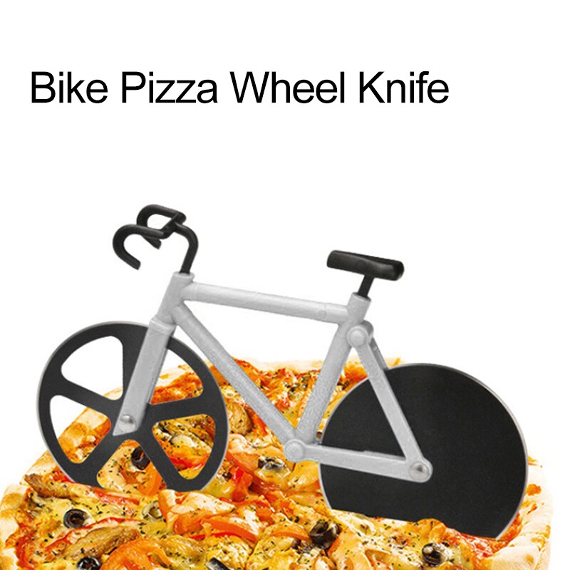 Bicycle Pizza Cutter Wheel Stainless Steel Plastic Bike Roller Pizza Chopper Slicer Kitchen Gadget Pizza Cutter Knives