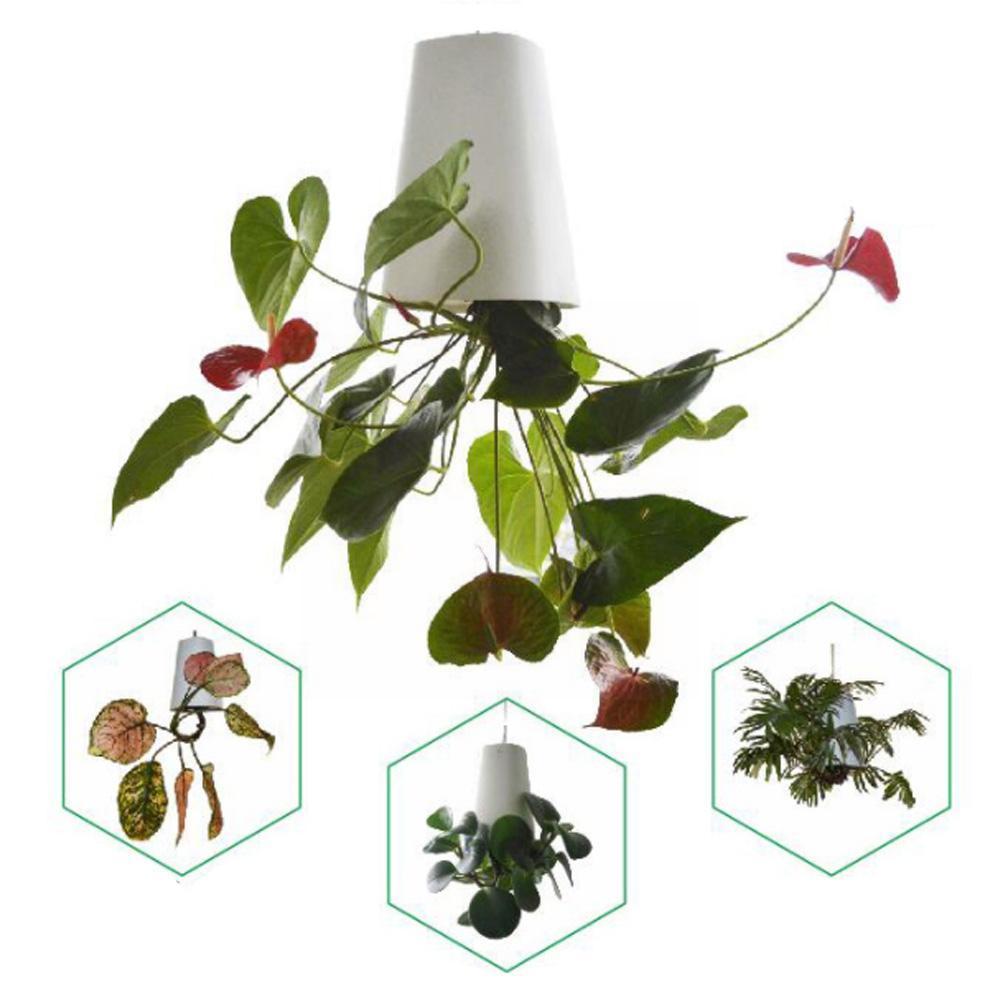 Inverted Sky Garden Hanging Pot Upside Down Planter Flowerpot 360-Degree Rotation Storage Garden Flower Pots Basket Plastic J8K6