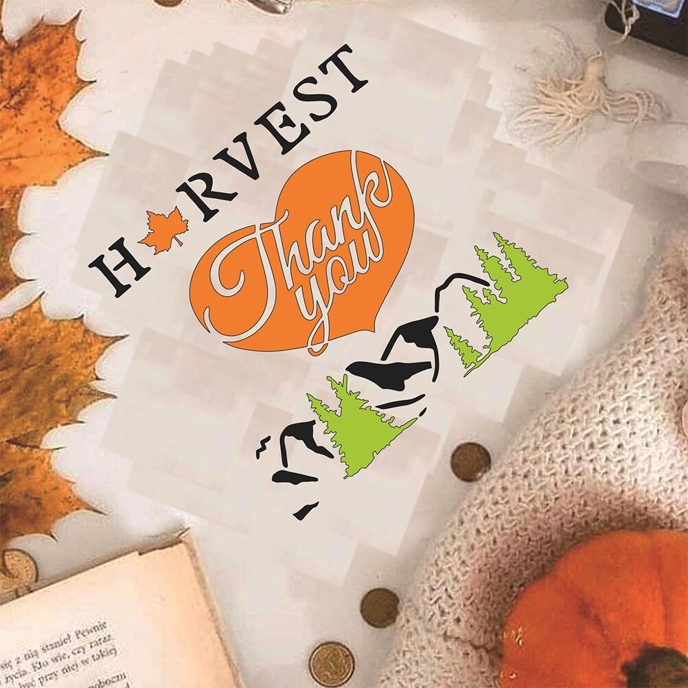 9Pcs Fall Stencils Reusable Painting Drawing Plastic Thanksgiving DIY Templates
