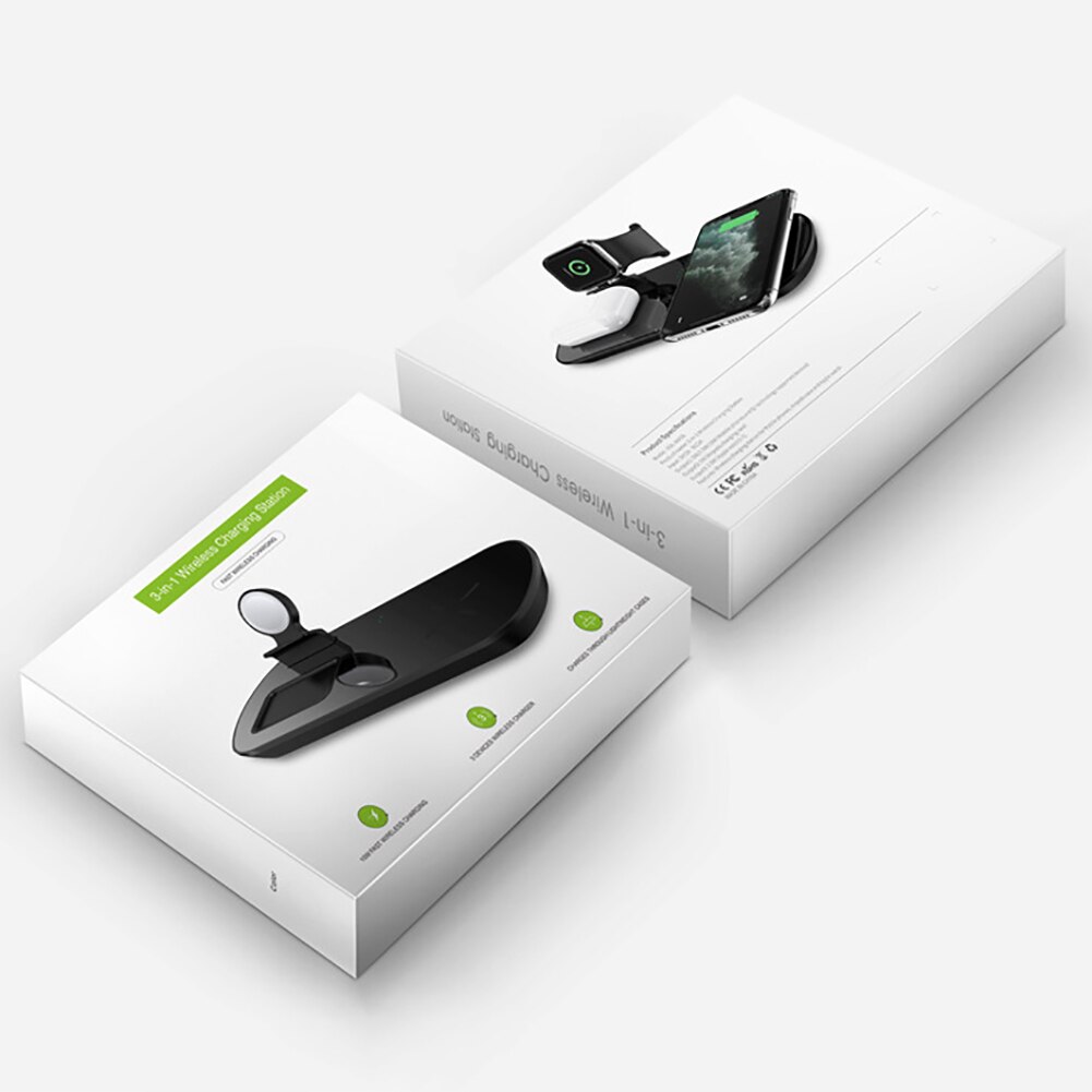 3 In 1 Wireless Charger Fast Charge Charging For Iphone 11 Portable Dock Station Household Wireless Charge Stand For Apple Watch