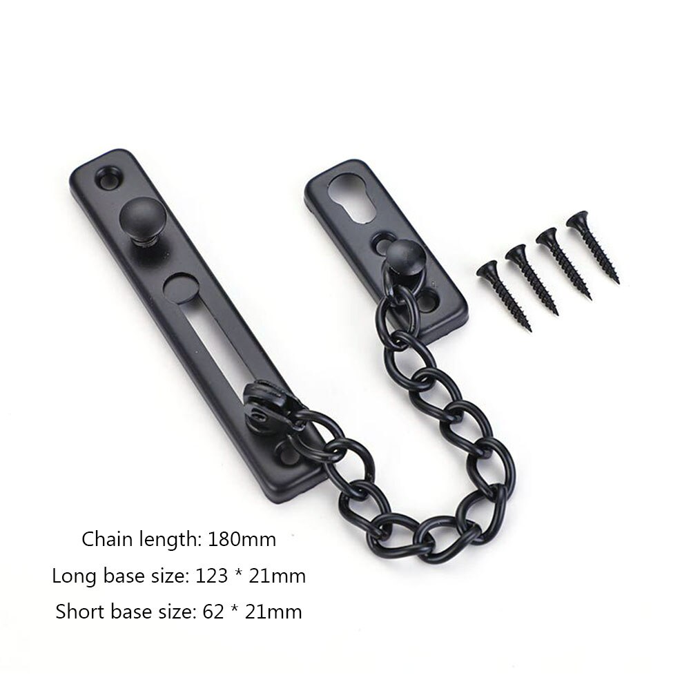 Anti-Theft Hotel Door Lock Bolt Chains Kids Safety Security Home Latch Buckle Kit Home Protection Door Tools: black