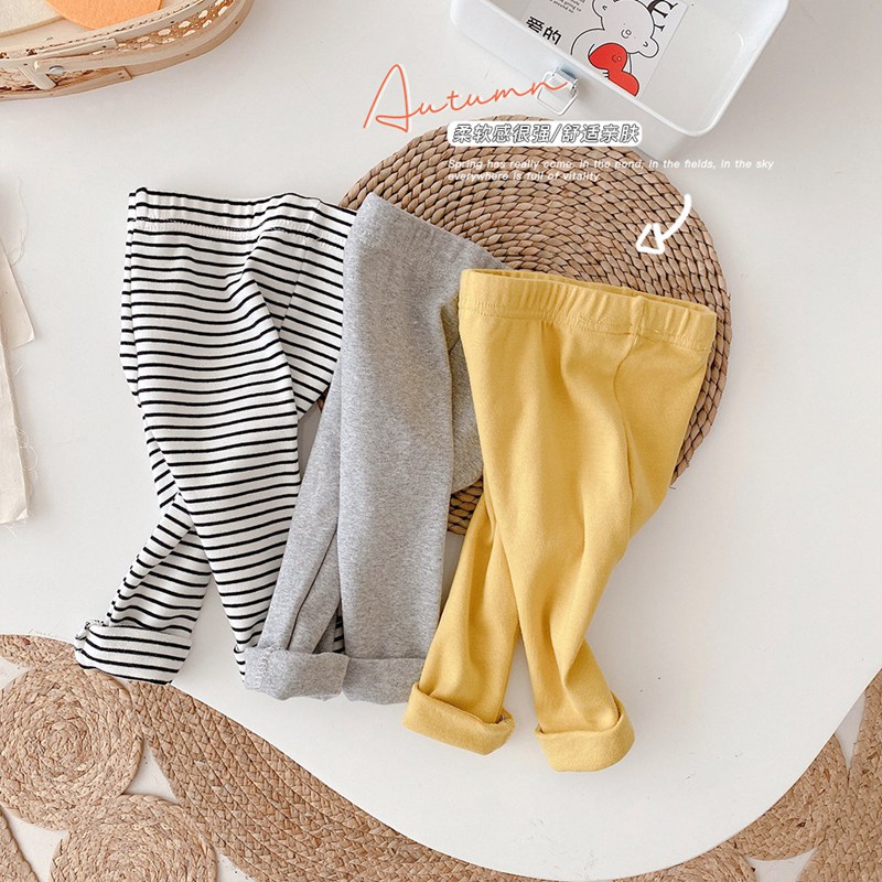 Pantaloni da bambina Casual in PP per bambini neonati bambini bambini pantaloni in cotone a righe autunnali pantaloni ADK145