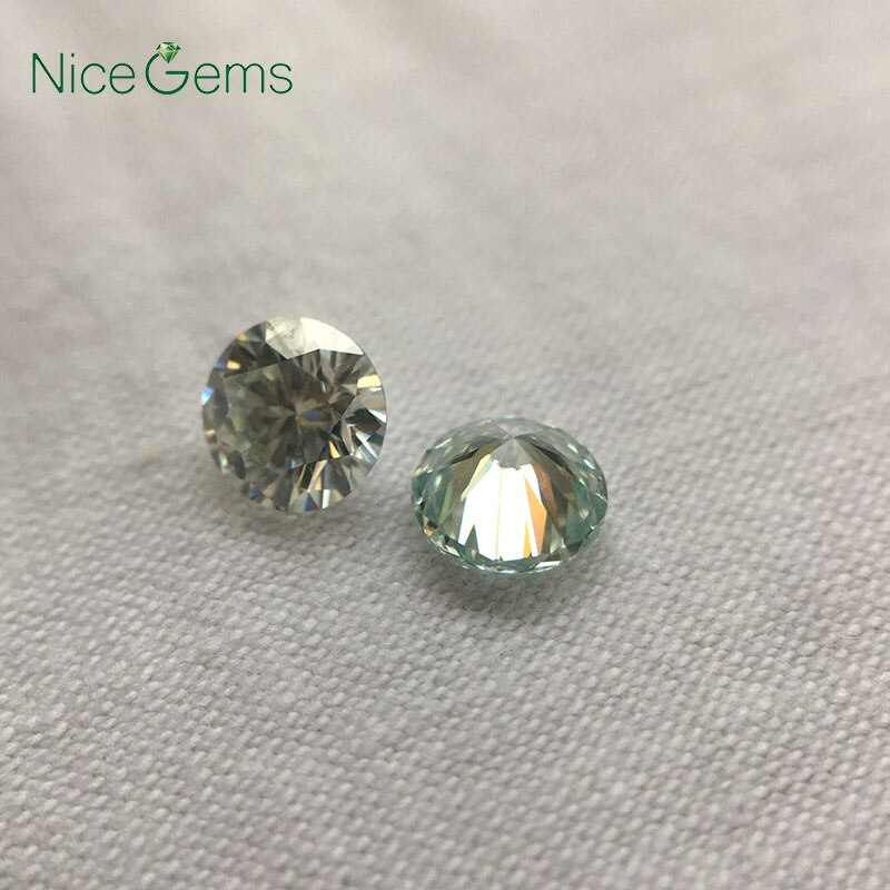 1 karat Runde Ausgezeichnete Cut Moissanite Leichten Blau 6,5mm Moissanites Lose Edelsteine Steine Für Schmuck Brilliant VVS Klarheit