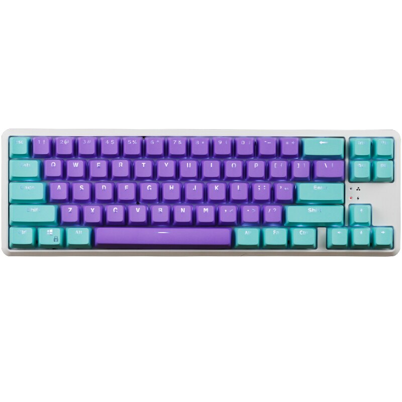 PBT Keycaps Set - Green & Purple Double-Color - OEM Profile - For Mechanical Keyboards