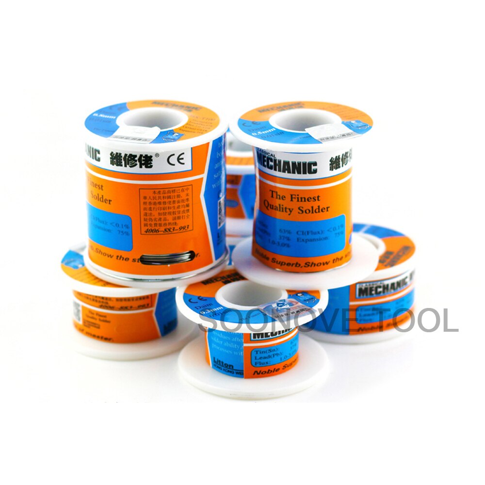 MECHANIC 500g sn63%pb37% High Purity Solder Silk Low Fusion Spot Rosin Flux Solder Wire 0.5/0.6/0.8/1.0/1.2mm For BGA Welding