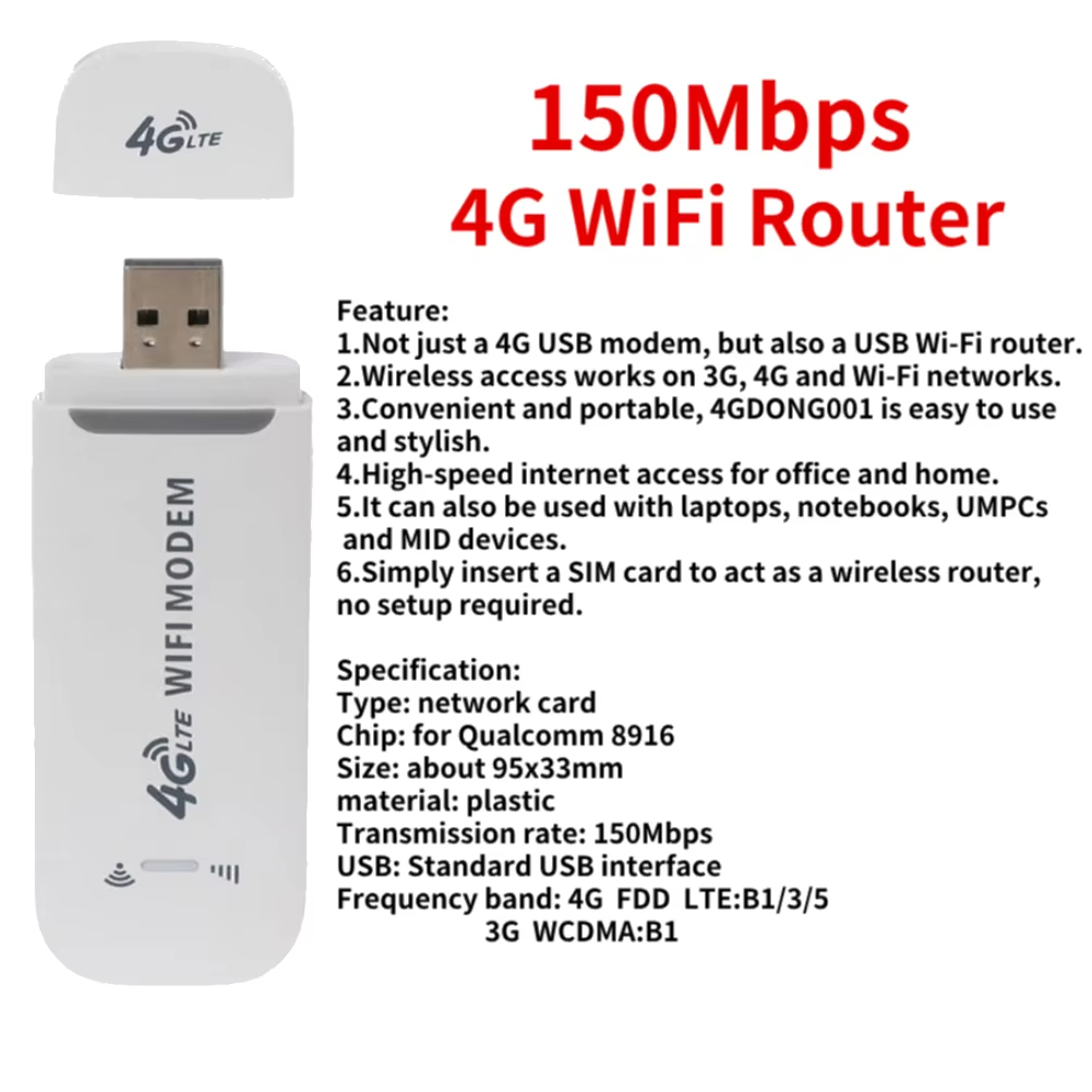 4G Mobile WIFI Router 150Mbps 4G LTE Wireless USB Dongle Modem Stick Sim Card Pocket Hotspot WiFi Broadband for Home Office: PURPLE