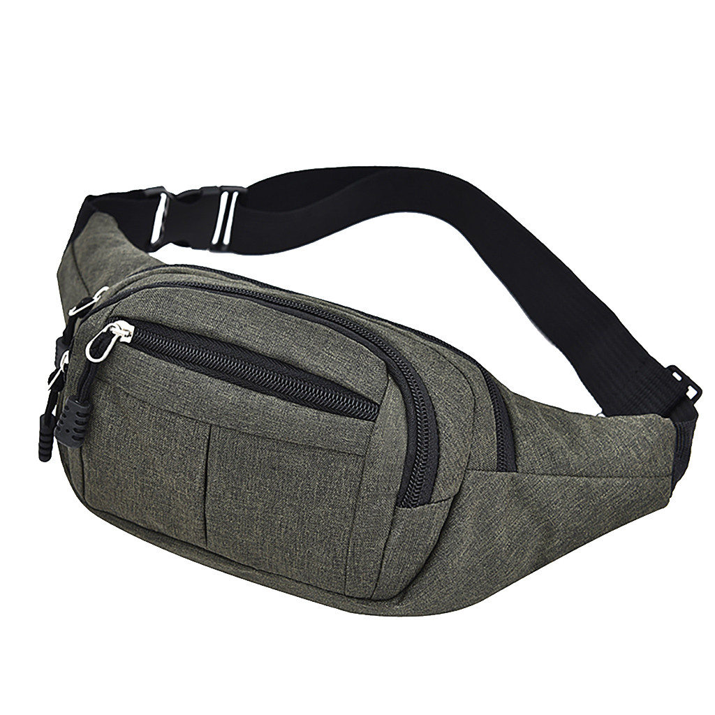 Chest Bag Waist Bag Men's And Women‘s Simple Leisure Oxford Sport Fitness Waist Packs Fanny Pack For Women: Green