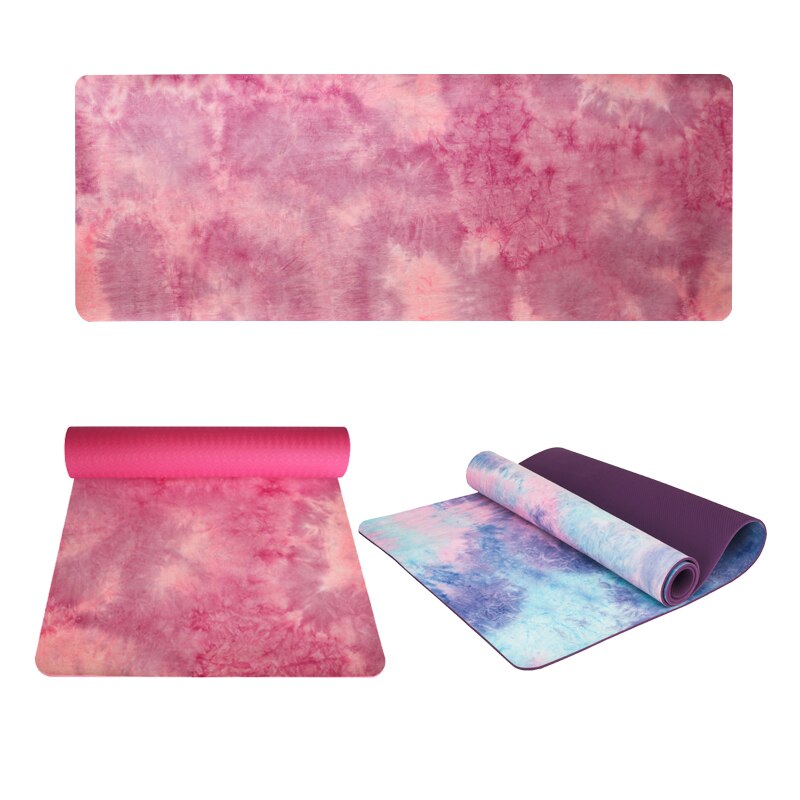 5mm camping-übungsmatte, massagematte, fitnessstudio-sportmatte, yogamatte, wildleder, batik, rutschfest, fitness, gewichtsverlust, pilates, schlankheitsmatte, aerobic-yogamatte