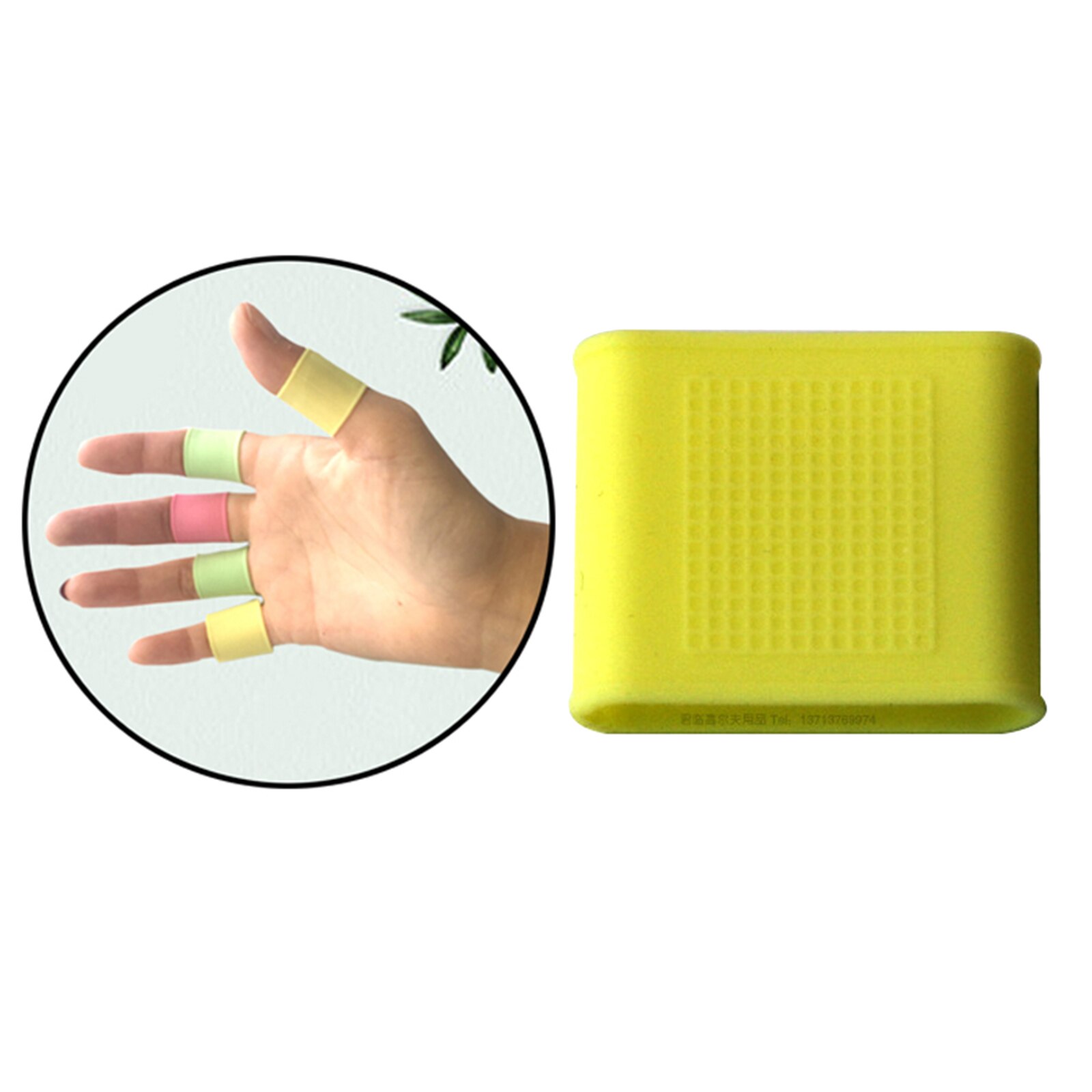 Soft Golf Finger Sleeves Protector Grip Silicone Gel Braces Cover Finger Cot Wrap Golfer Basketball Baseball Blowing Gym Sports: Yellow 23mm
