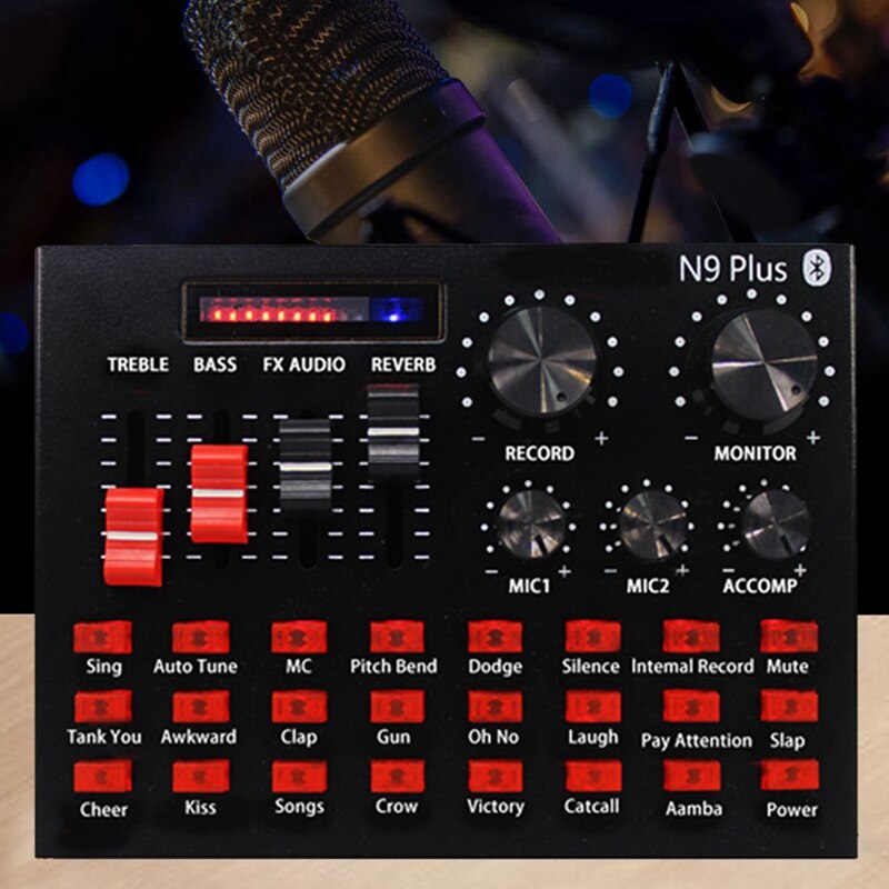 N9 external sound cards usb audio karaoke studio recording professional for gaming live phone computer