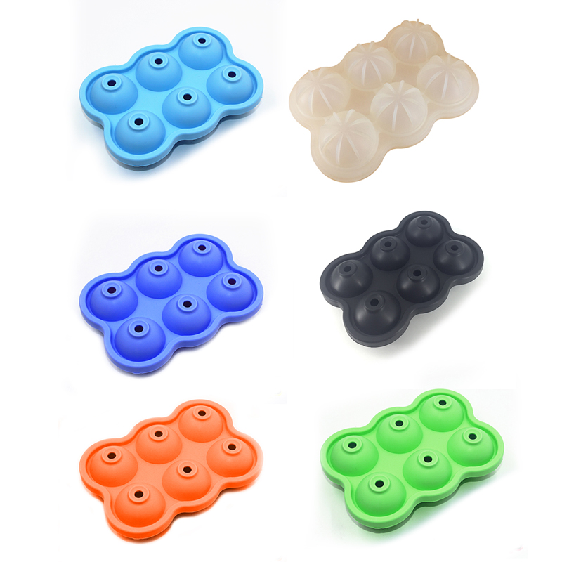 6 cellules grande sphère glace Cube plateau whisky vin Cocktail fête Bar accessoires grand fabricant de glaçons Silicone moule
