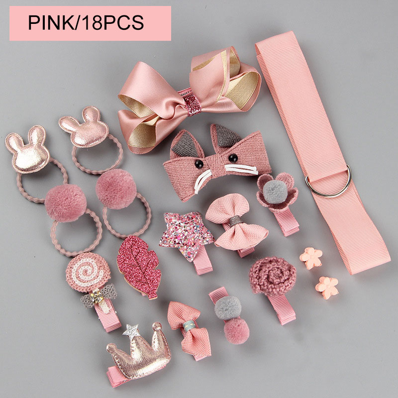 18 Stks/set Meisjes Hoofddeksels Set Speelgoed Meisje Prinses Hairdress Schoonheid Haar Clip Haarsp Pretend Play Speelgoed Kinderen Beauty Accessoires: aspicture-no-box3