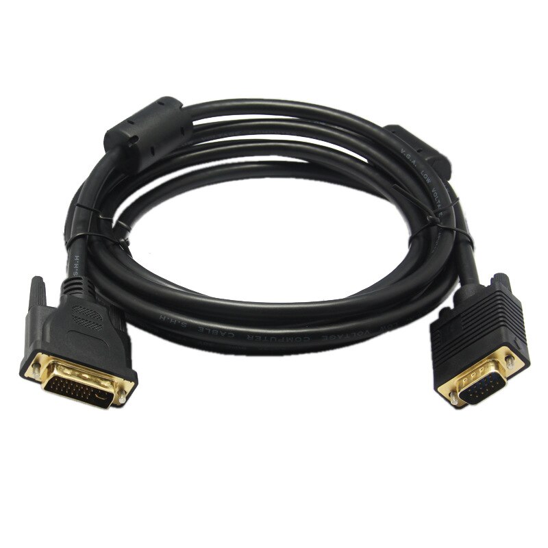 DVI Male to VGA Male DVI-I Cable 24 + 5 VGA Turn Cable Connector Cable to DVI-I to VGA Video for HDTV DVD Notebook