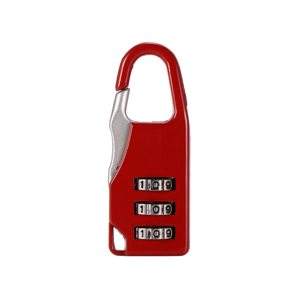 AOZBZ 3 Dial bloqueo de contraseña de dígitos Mini codificado cerraduras antirrobo con llave Multi colores combinación segura maletín con candado Metal código: Rojo