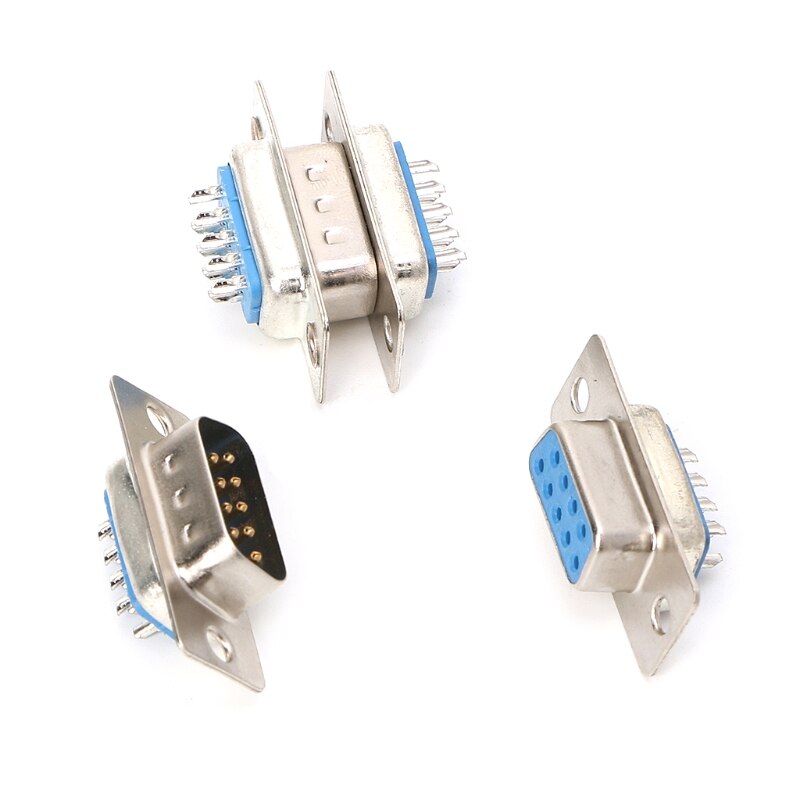 Conectores de enchufe de puerto Serial para soldar, cable de 9 pines, macho y hembra, DB9, RS232, 5 pares