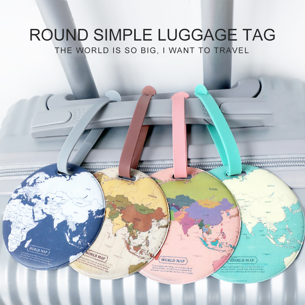 Map Luggage Tags Women Travel Accessories Suitcase ID Address Holder Baggage Boarding Tag Travel Bag Portable Label