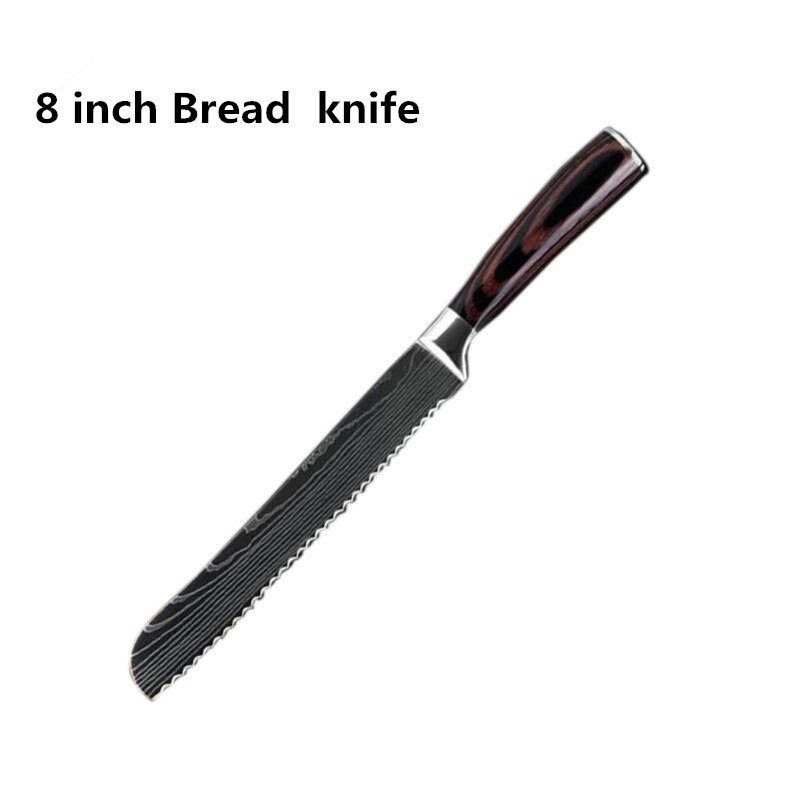 Kitchen Knives set Chef knife Tool High Carbon Stainless Steel Santoku knife Sharp Cleaver Slicing Knife Best Choice for Kitchen: 8 in bread knife