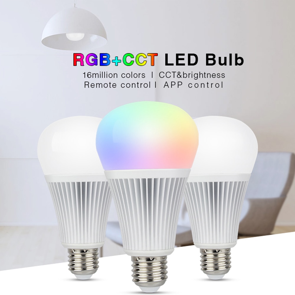 Milight Led Bulb CCT/RGBW/RGBWW/RGB+CCT Dimmable Bulb Light 16 Million Colours MR16 GU10 E14 E27 12W & Alexa wifi Controller