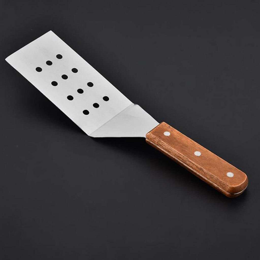 MagiDeal BBQ Grill Spatula Chopper Scraper Perforated Turner Griddle Teppan