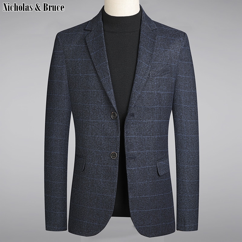 N&b puku takki miesten muodollinen ruudullinen bleiseri miesten takki miesten takit häihin slim fit puku takki miehen mekko bleiseri  xf2
