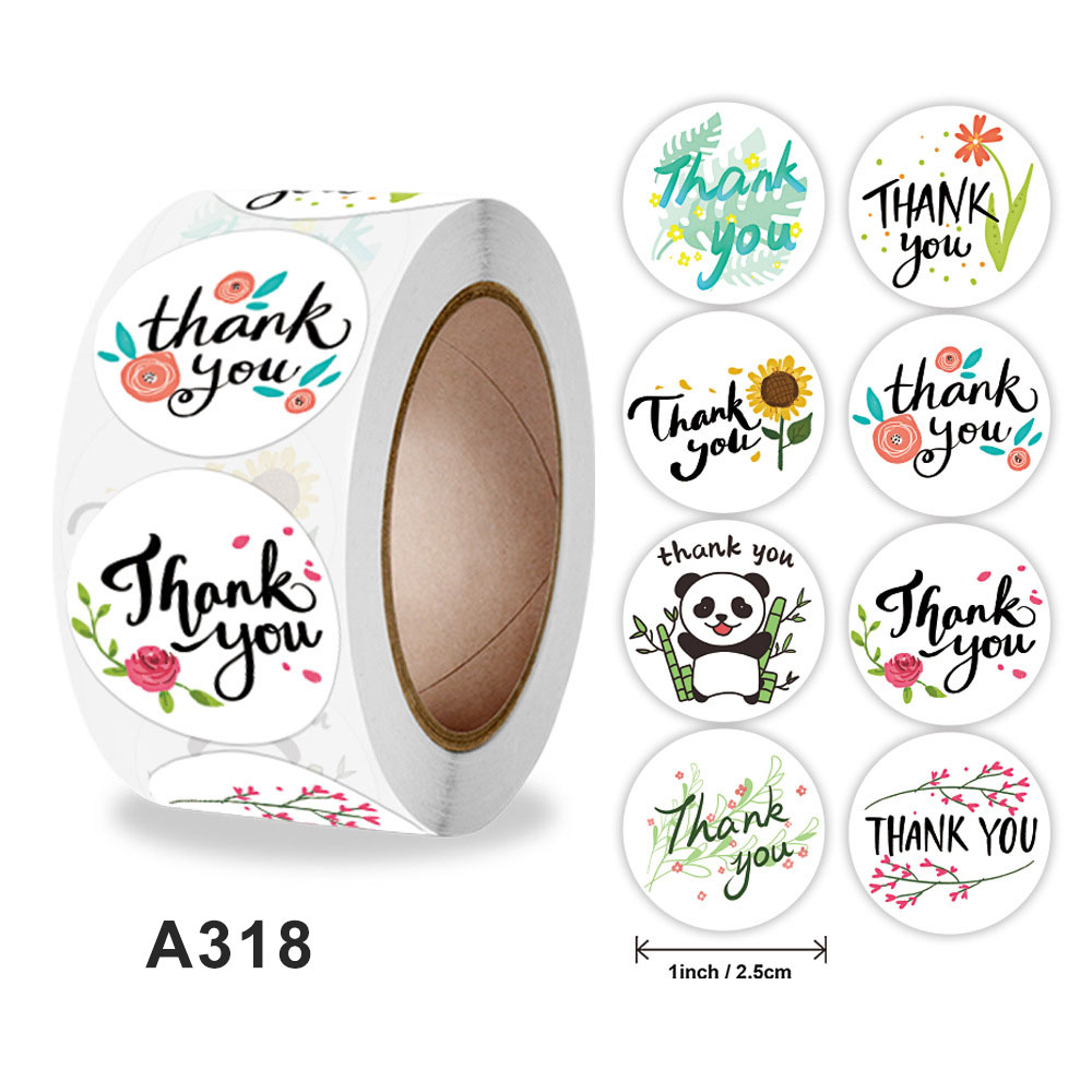 500pcs Order Sealing Sticker Labels With Thank You Love For Hand Make Business Take Out Food Xmas Year Decoration