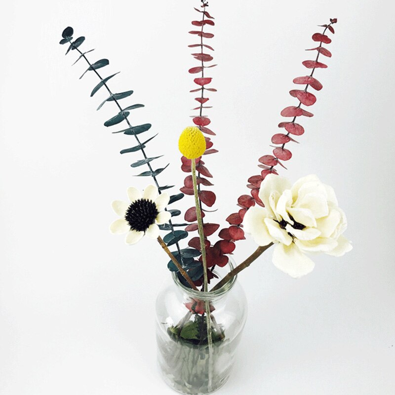 1 Piece Simulation Eucalipto Single Artificial Eucalyptus Leaf Artificial Plants For Wedding Shooting Prop Home Decoration