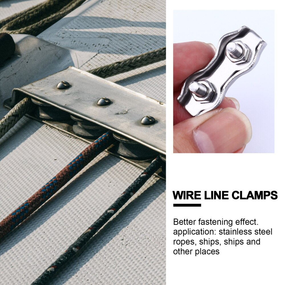 10 Pcs Rope Connector Duplex Wires Splicer Stainless Wire Rope Clip Cable Clamp