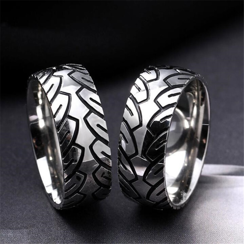 Stainless Steel Geometry Ring for Men Male Silver Color Index Finger Ring Accessories Party Jewelry