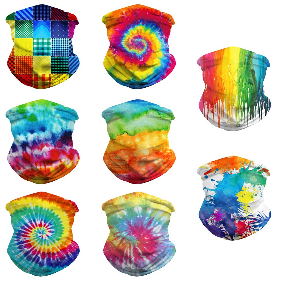 Tie-Dye Gradiënt Afdrukken Mannen En Vrouwen Beanie Hoofdband Hood Masker Hals Gaitere Sjaal Stof Vierkante cap Trend