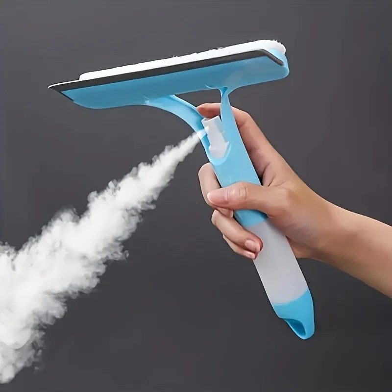 Tergicristallo per doccia in silicone 3 in 1 Tergicristallo per finestre a spruzzo manuale con ugello Annaffiatoio Strumento per la pulizia del vetro dello specchio del bagno