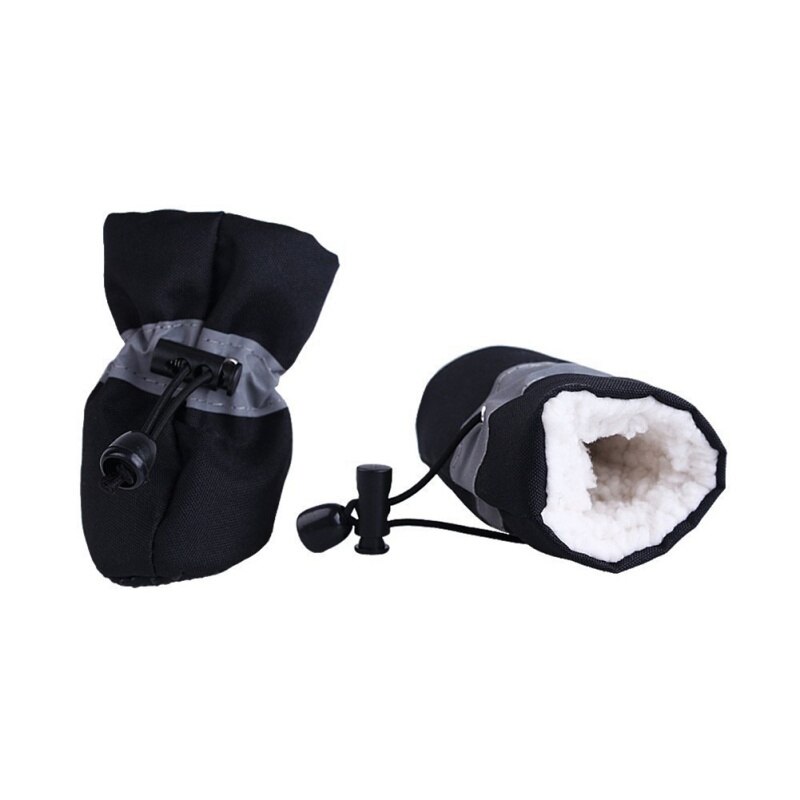 4pcs Dog Soft-Soled Shoes Waterproof Pet Dog Shoes Anti-Slip Rain Snow Boots Footwear Thick Warm Pet Socks For Small Cat Booties