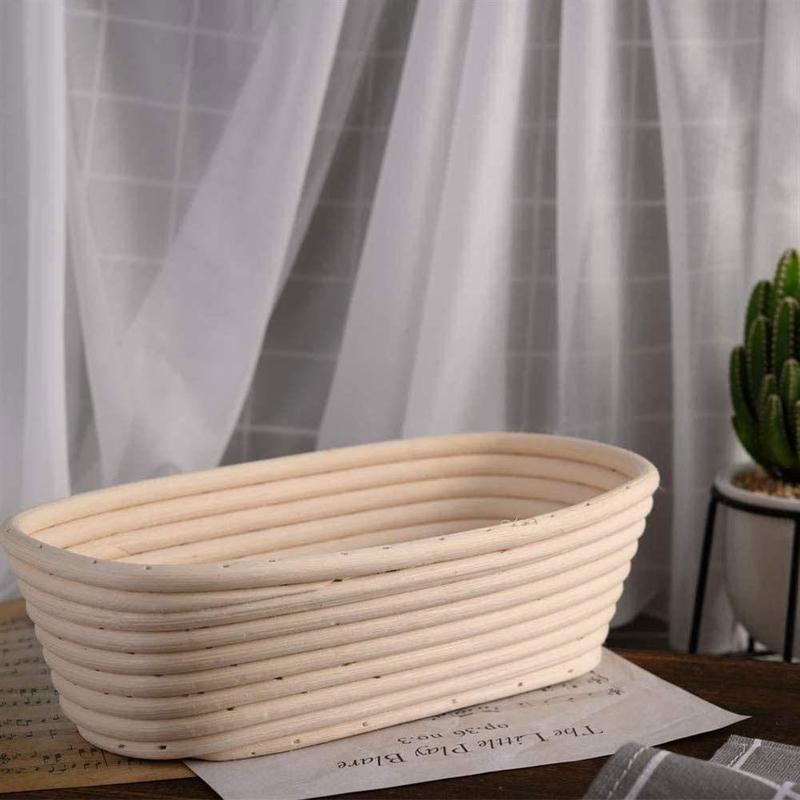 Cuenco de mimbre fermentado para cocina, cesta de pan de forma redonda, cesta de ratán para pan, herramientas de panadería