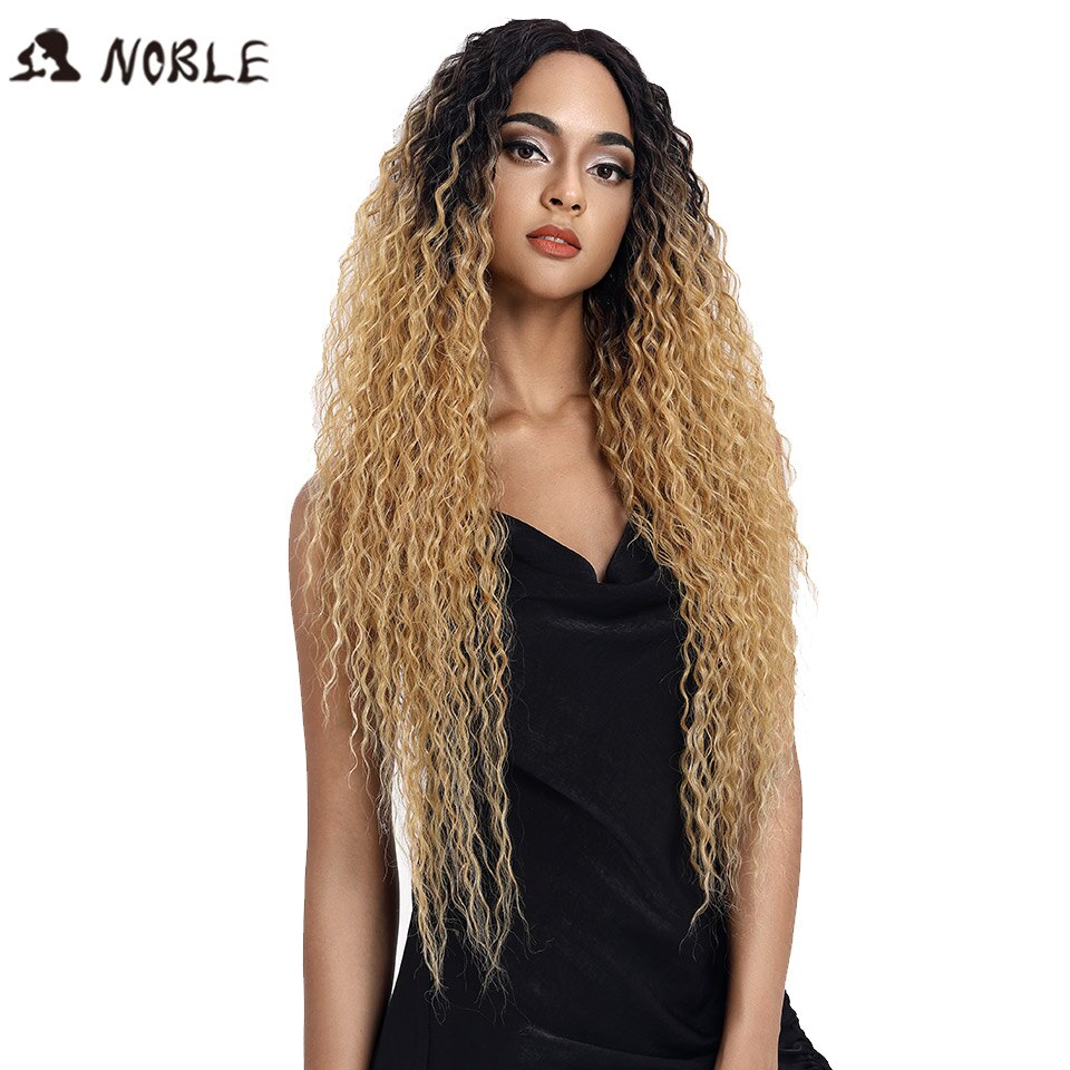 Noble Synthetic Lace Wig Long Wavy Hair 30 Inch Ombre Blonde Wigs For Black Women Blonde Wig Hair Synthetic Lace Wig: TTPN4270A24F