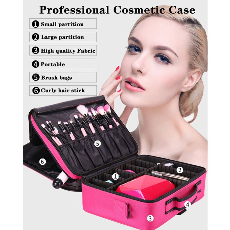 Women Brand Cosmetic Bag Travel Makeup Organizer Make Up Box Cosmetics Pouch Bags Beauty Case For Makeup Artist