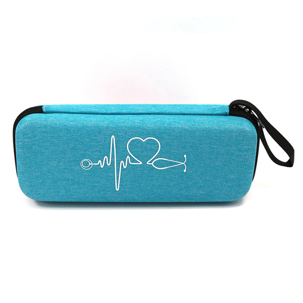 Caja de almacenamiento de estetoscopio médico portátil de viaje EVA, botiquín de primeros auxilios, estuche con bolsillos de malla para estetoscopio Littmann Cardiology III de 3M: Blanco