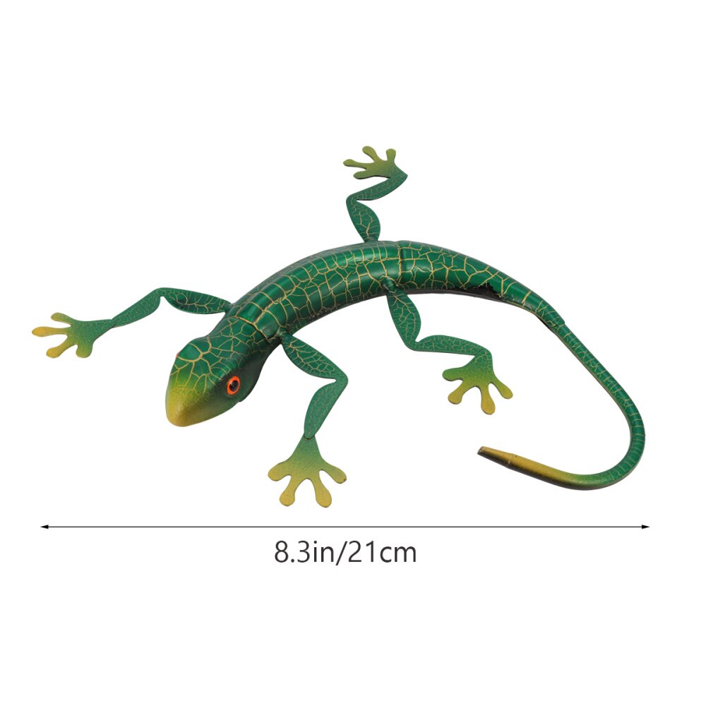 1pc metal gekko 3d væg kunst skulptur indretning indendørs udendørs hængende ornament