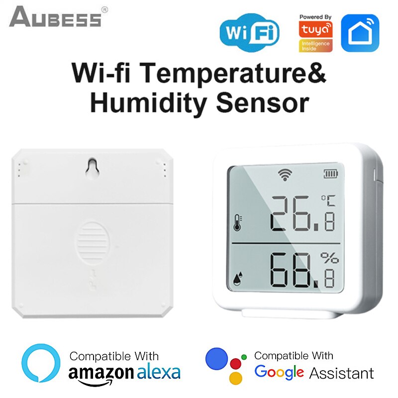 TUYA WiFi Temperature And Humidity Sensor Temperature Humidity Monitor Smart Home Automation Work With Alexa Google Home