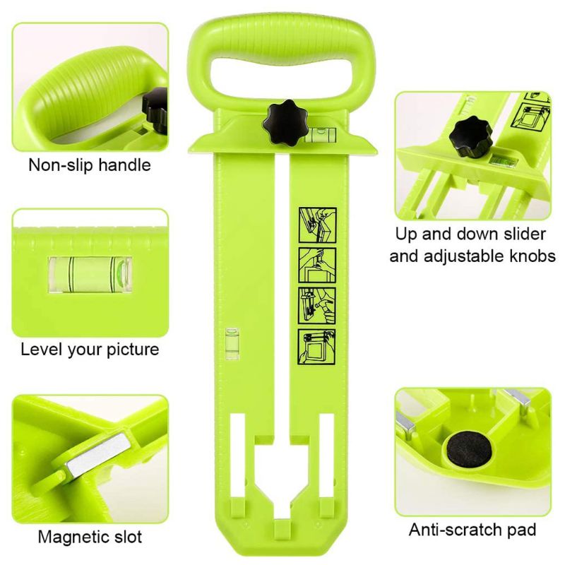 Picture Hanger Photo Frame Level Ruler Multifunction Wall Hanging Tool Measuring N0HB